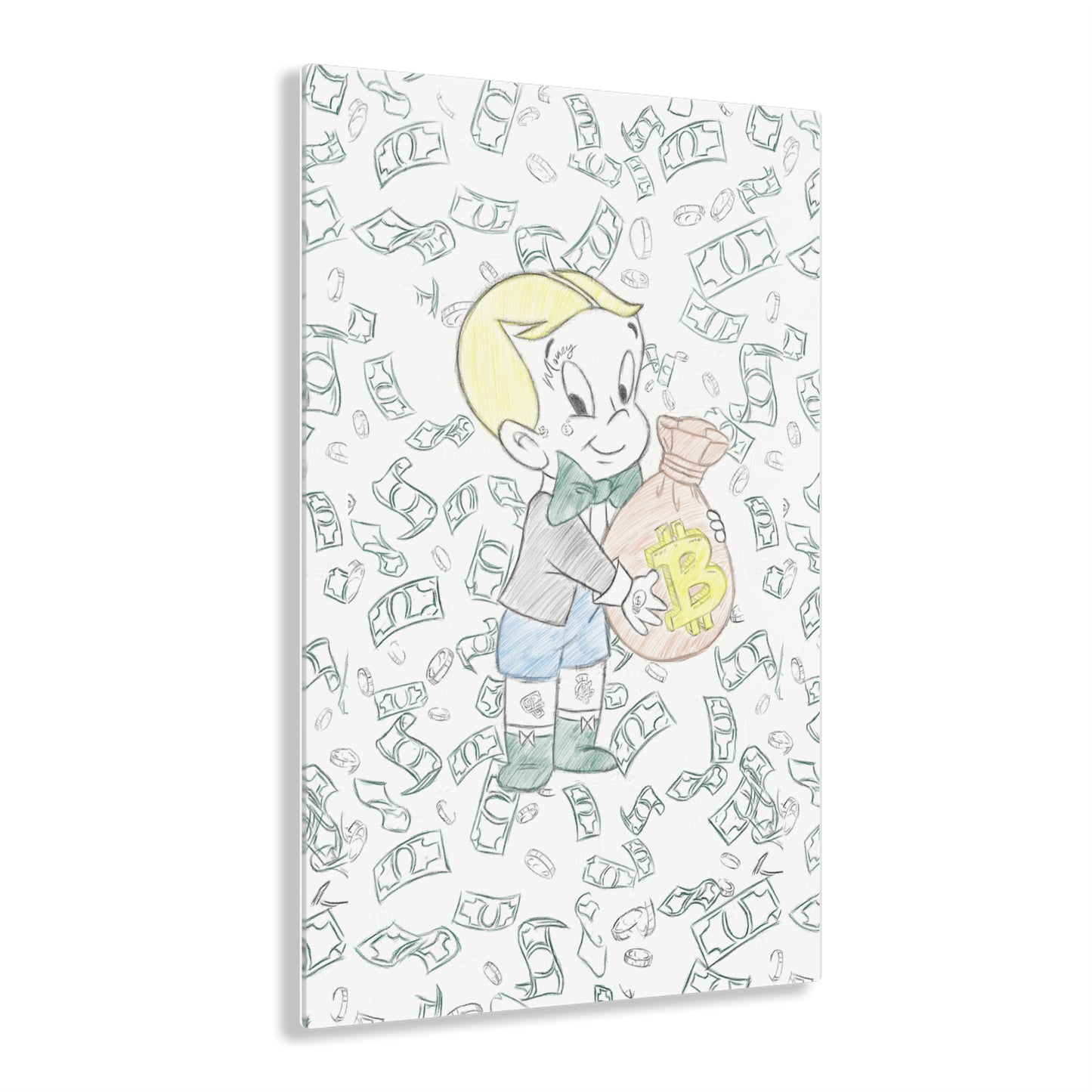 Modern Day Richie Rich Glass Canvas