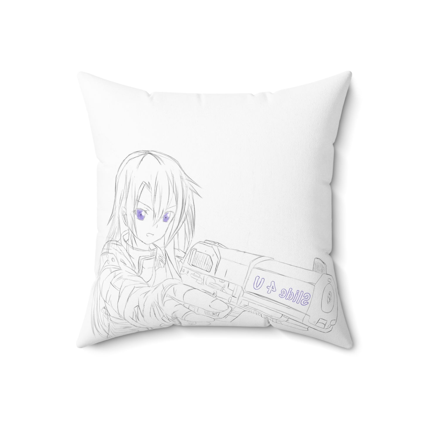 Girl Assassin Suede Square Pillow