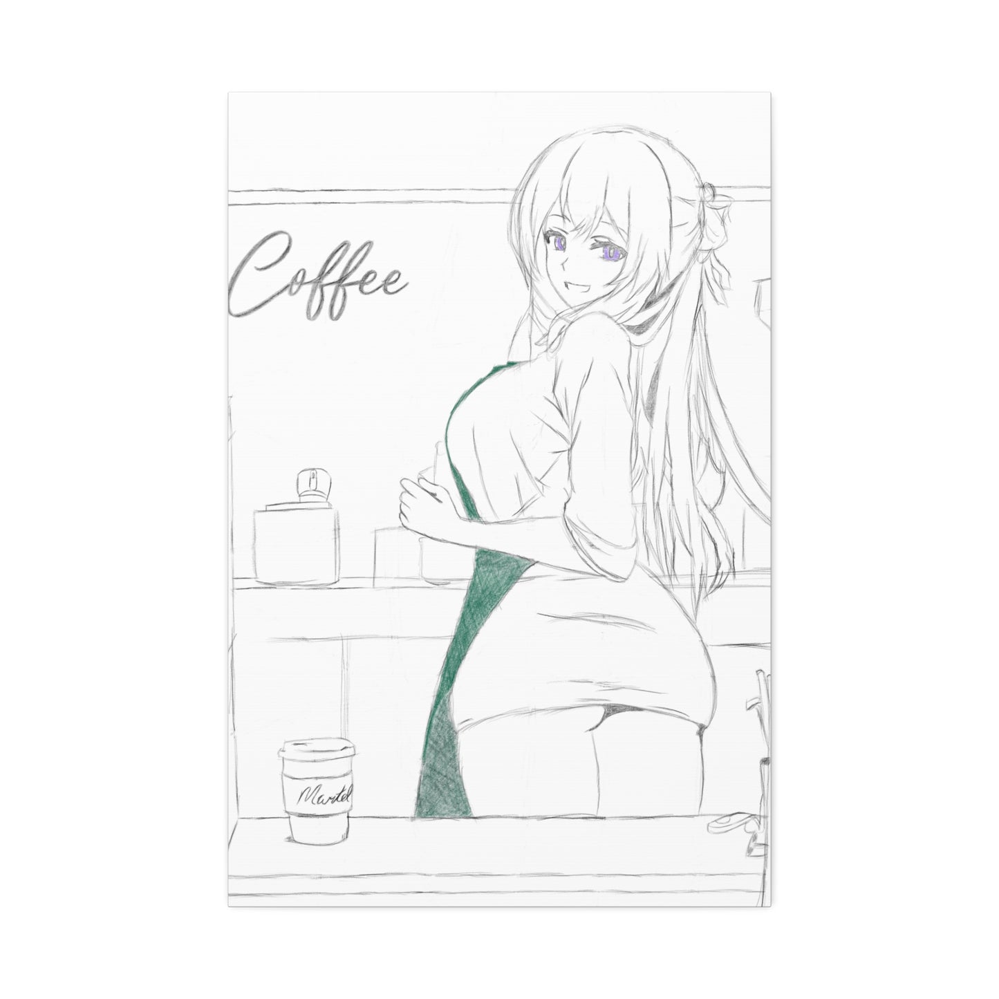 Coffee Shop Girl Gloss Canvas
