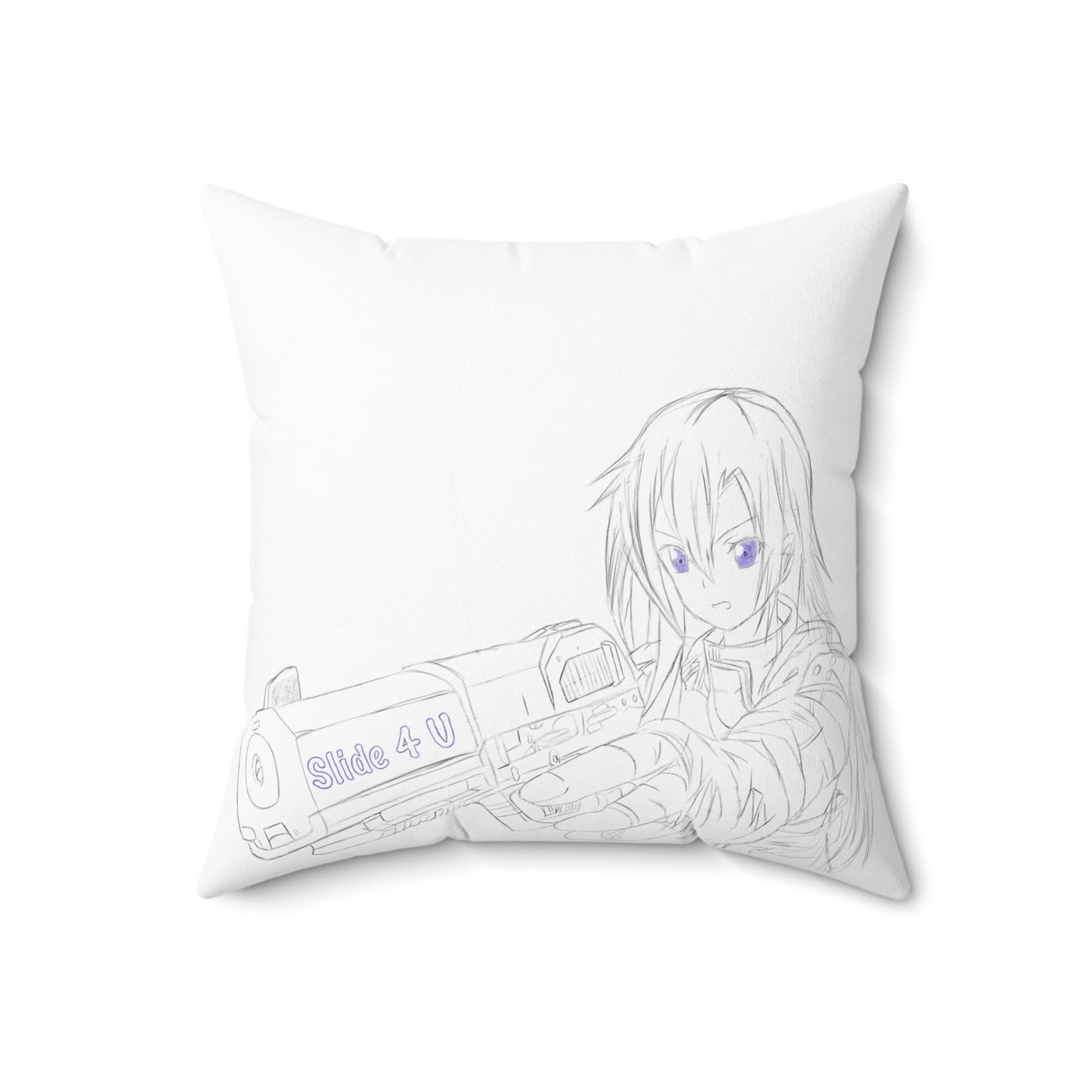 Girl Assassin Suede Square Pillow