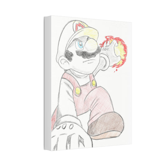 Mario Fire Gloss Canvas