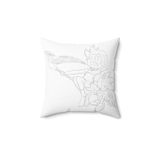 Sonic and Luz Suede Square Pillow
