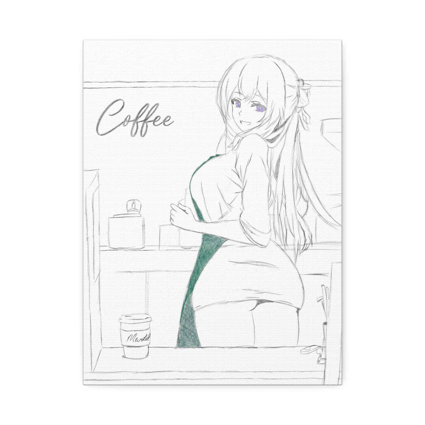 Coffee Shop Girl Gloss Canvas