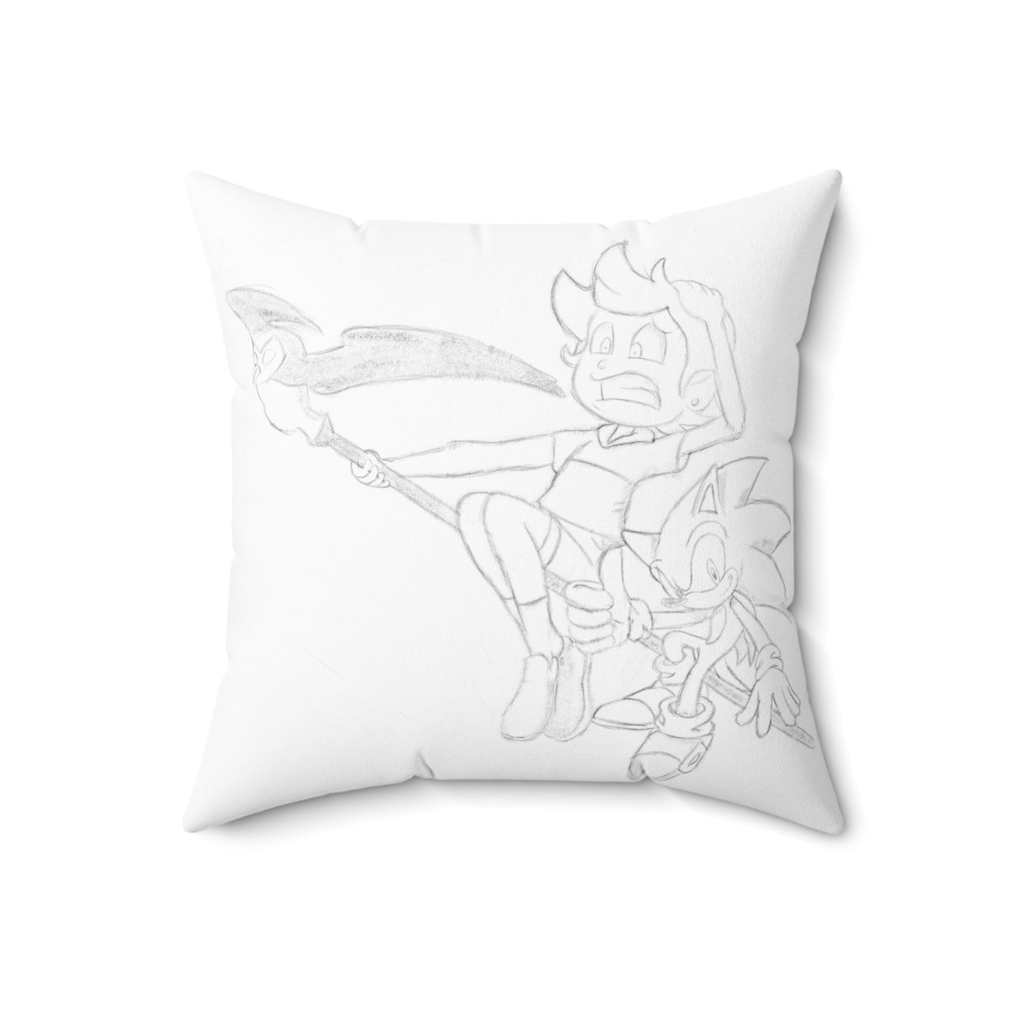 Sonic and Luz Suede Square Pillow